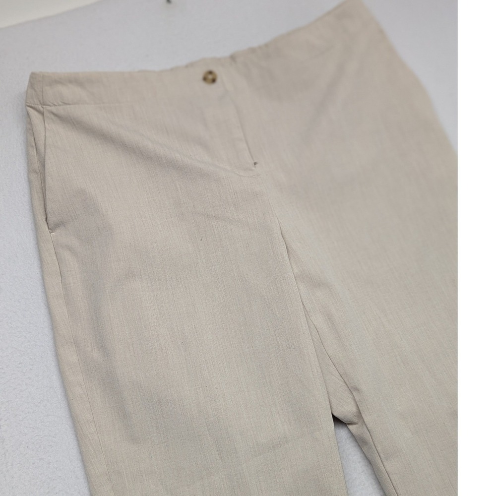 J. Jill Size 14 Oatmeal Heather Khaki Brushed Bi-stretch Twill Pants WPT230181